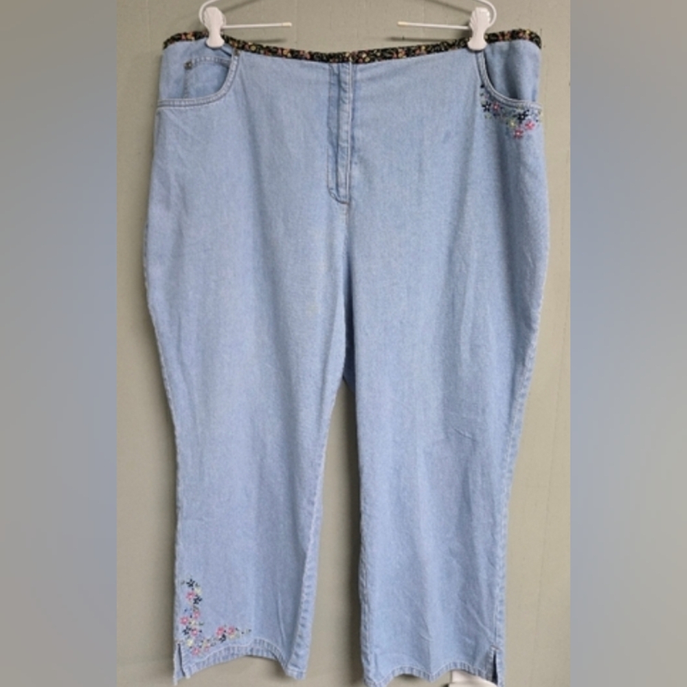 Susan Bristol Blue Capri Jeans Relaxed Fit Size 22W